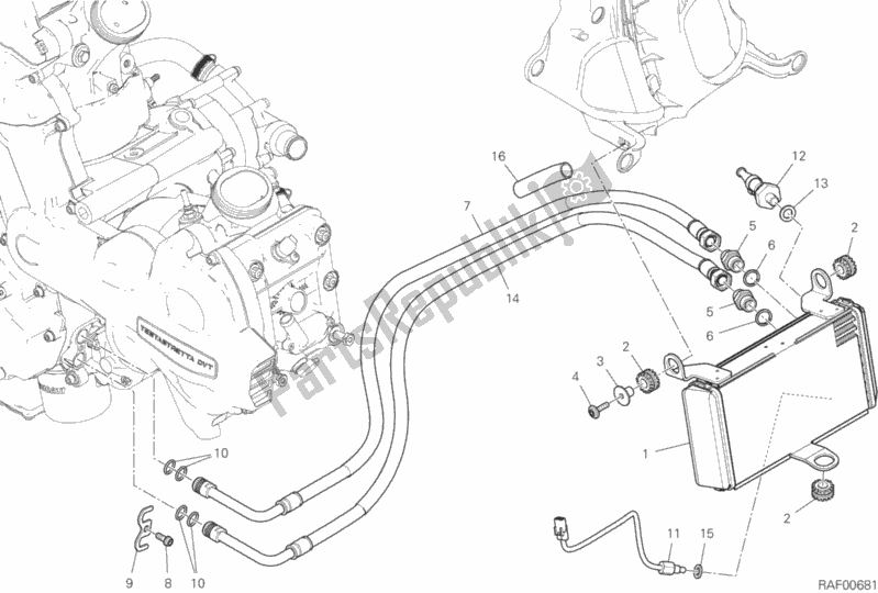 Toutes les pièces pour le Refroidisseur D'huile du Ducati Multistrada 1260 Touring USA 2020